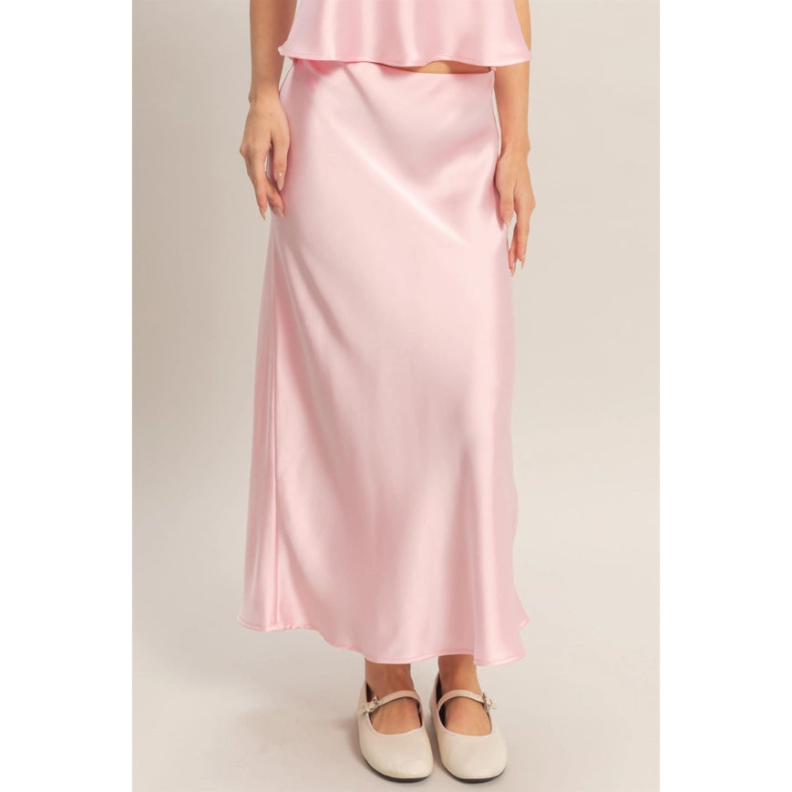 Naomi Satin Midi Skirt